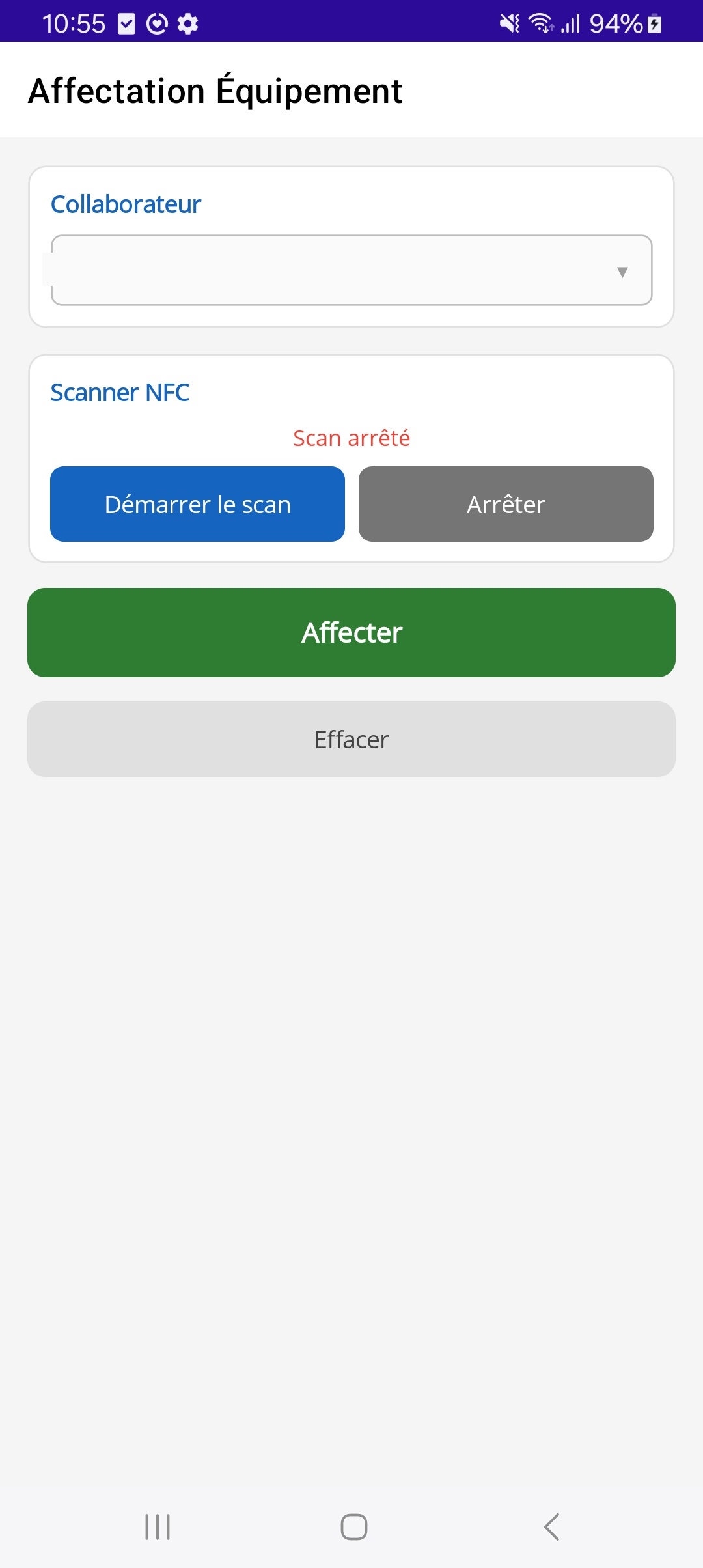 Affectation Équipement