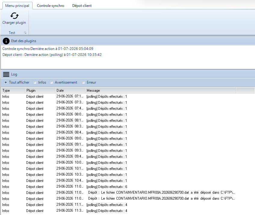 Flowmanager V2 — dépose multi-destinations avec profils de connexion par client